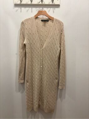 Ralph Lauren Cable Knit Long Cardigan - Cream
